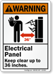 Electrical Panel Keep Clear Upto 36 Inches Sign