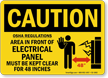 Electrical Panel Keep Clear Caution Sign