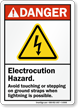 Electrocution Hazard Avoid Touching Ground Straps Danger Sign