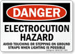 Electrocution Hazard Avoid Touching Sign