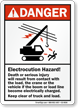 Electrocution Hazard ANSI Crane Safety Sign