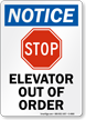 Elevator Out of Order Sign