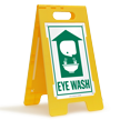 Emergency Eye Wash with Graphic Free Standing Sign