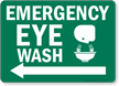 Emergency Eye Wash Sign (Arrow Left)