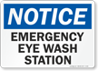 Notice Emergency Eye Wash Station Sign
