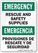 Emergency Rescue Safety Bilingual Sign