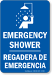 Emergency Shower Bilingual Sign