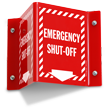 Emergency Shut Off Projecting Sign