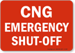CNG Emergency Shut Off Sign