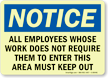 Notice: Employees Keep Out Sign
