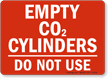 Empty CO2 Cylinders Sign