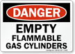 OSHA Danger - Empty Flammable Gas Cylinders Sign