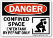 Confined Space Enter Tank By Permit Only Sign