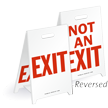 Exit & Not An Exit Fold Ups Floor Sign