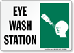 Eye Wash Station Sign with Eyewash Bottle Symbol