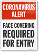 Face Covering Required for Entry Face Mask Safety Sign