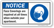 Face Coverings Required At All Times When Outside Sign