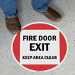 Fire Door Exit Keep Area Clear SlipSafe Floor Sign