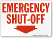 Emergency Shut Off Sign