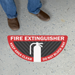 Fire Extinguisher   Keep Area Clear, Do Not Block Way, Semi Circle