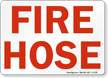 Fire Hose Sign (red on white)