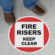 Fire Risers Keep Clear SlipSafe Floor Sign