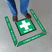 First Aid Floor Do Not Block Superior Mark Floor Sign Kit
