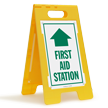 First Aid Station with Arrow Free Standing Sign