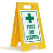 First Aid Station with Symbol Free-Standing Sign