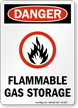 Flammable Gas Storage OSHA Danger Sign