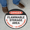 Danger Flammable Storage Area Circular Floor Sign