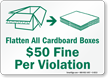 Flatten All Cardboard Boxes Sign