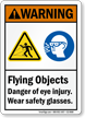 Flying Objects, Danger Eye Injury Wear Glasses Sign