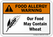 Food May Contain Wheat Allergy Warning Sign
