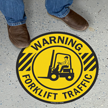 Circular Warning Forklift Traffic SlipSafe Floor Sign