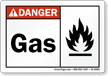 Gas With Fire Symbol ANSI Danger Sign