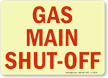 Gas Main Shut Off Sign