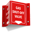 Gas Valve Shut Off Projecting Sign