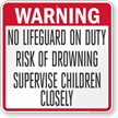 Georgia No Lifeguard On Duty Pool Sign