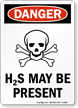 Danger H2S Present Sign