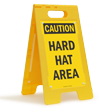 Caution Hard Hat Area Standing Floor Sign
