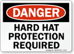 Danger Hard Hat Protection Required Sign