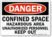 Danger Confined Space Hazardous Area Sign