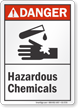 Hazardous Chemicals ANSI Danger Sign