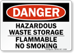 Danger Hazardous Waste Flammable Sign