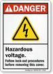 Hazardous Voltage Follow Lock Out Procedures ANSI Danger Sign