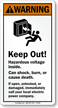 Keep Out Hazardous Voltage Inside Sign