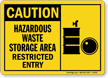 Caution: Hazardous Waste Storage Area Sign