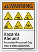 Hazards Abound Authorized Personnel Warning Sign