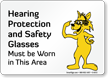 Wear Hearing Protection Safety Glasses Fun Fox Sign